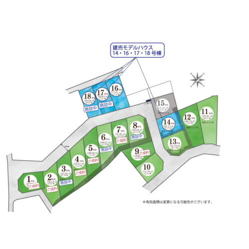 基本的には２階建ての住戸建築想定の土地ですが、区画によっては平屋でも建築可能な広さがあります。